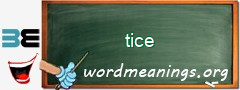 WordMeaning blackboard for tice